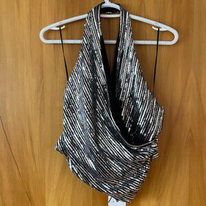 Zara Black and Silver Sequin Tank Top